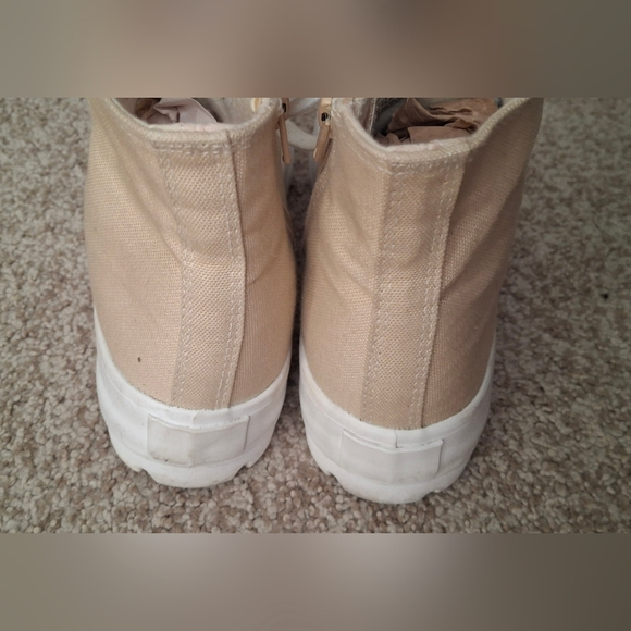 Sincerely Jules VESPA Women’s High Top Lug Sole Platform Sneakers Natural Slu145 - Picture 4 of 6